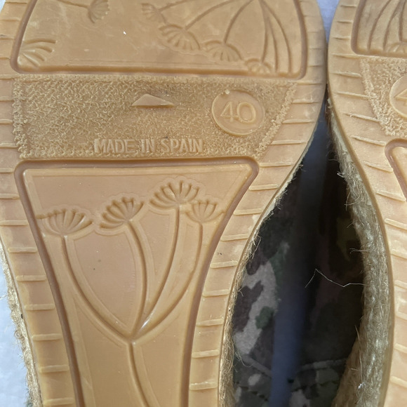 Eric Michael Shoes Women EU 40 Camo Suede Wedge Espadrille Handmade Slip On - Picture 10 of 12